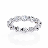 WOKE™ 1.29 carat round and baguette cut Lab grown diamond half band in 14k gold