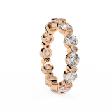 WOKE™ 1.29 carat round and baguette cut Lab grown diamond half band in 14k gold