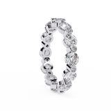WOKE™ 1.29 carat round and baguette cut Lab grown diamond half band in 14k gold