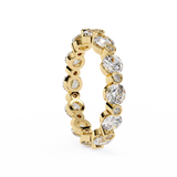 WOKE™ 1.29 carat round and baguette cut Lab grown diamond half band in 14k gold