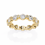WOKE™ 1.29 carat round and baguette cut Lab grown diamond half band in 14k gold