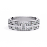 WOKE™ 1.29 carat round and baguette cut Lab grown diamond half band in 14k gold