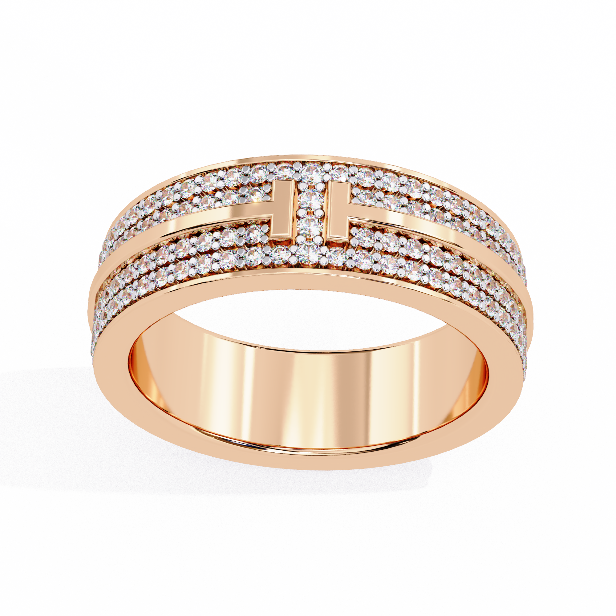 WOKE™ 1.29 carat round and baguette cut Lab grown diamond half band in 14k gold