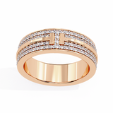 WOKE™ 1.29 carat round and baguette cut Lab grown diamond half band in 14k gold
