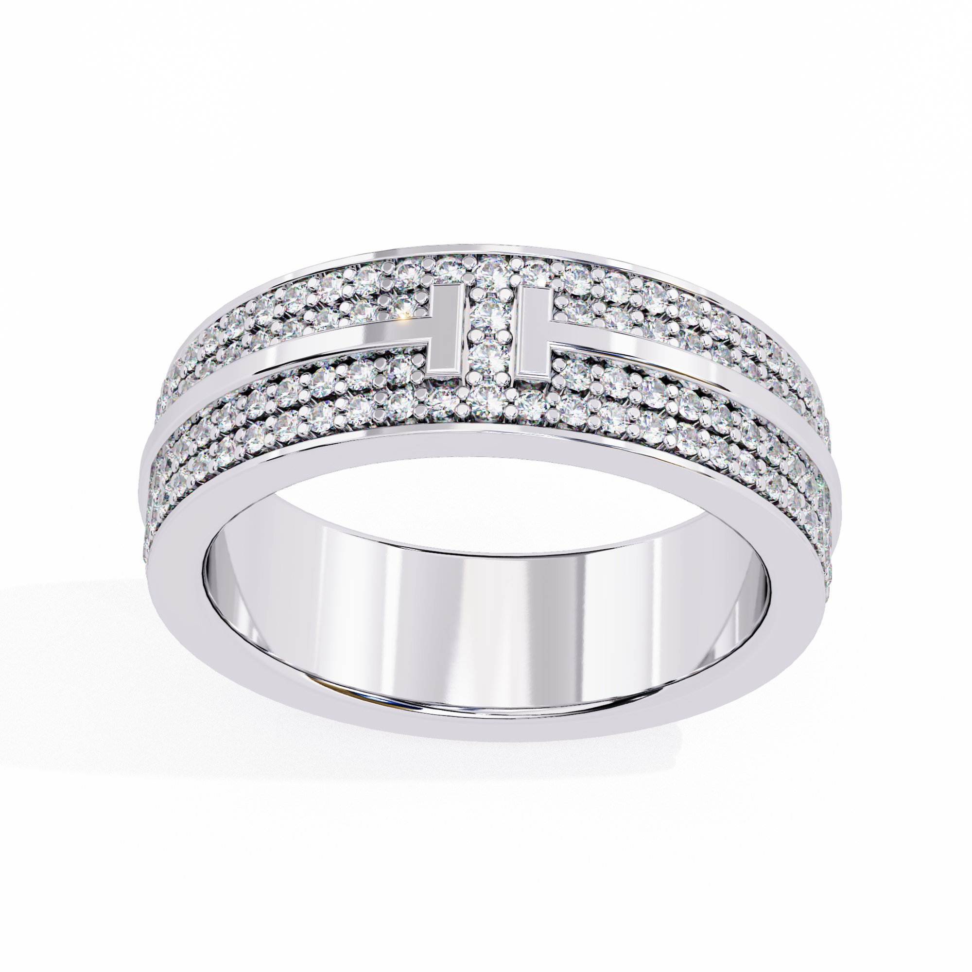 WOKE™ 1.29 carat round and baguette cut Lab grown diamond half band in 14k gold