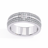WOKE™ 1.29 carat round and baguette cut Lab grown diamond half band in 14k gold
