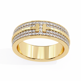 WOKE™ 1.29 carat round and baguette cut Lab grown diamond half band in 14k gold