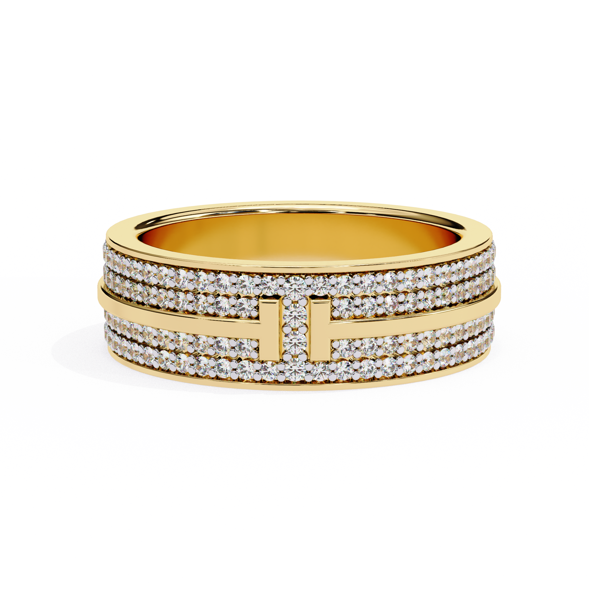 WOKE™ 1.29 carat round and baguette cut Lab grown diamond half band in 14k gold