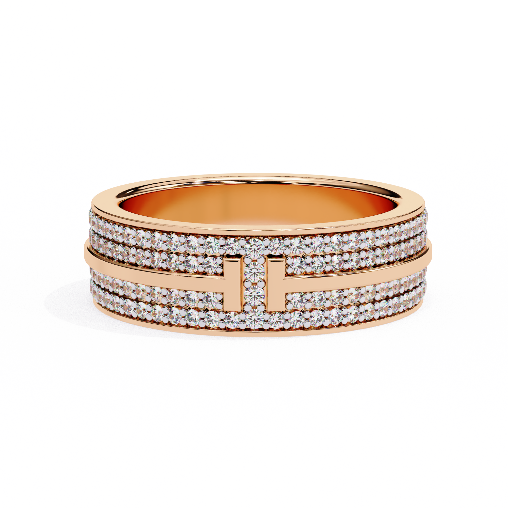 WOKE™ 1.29 carat round and baguette cut Lab grown diamond half band in 14k gold