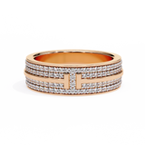 WOKE™ 1.29 carat round and baguette cut Lab grown diamond half band in 14k gold