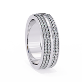 WOKE™ 1.29 carat round and baguette cut Lab grown diamond half band in 14k gold