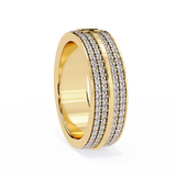 WOKE™ 1.29 carat round and baguette cut Lab grown diamond half band in 14k gold