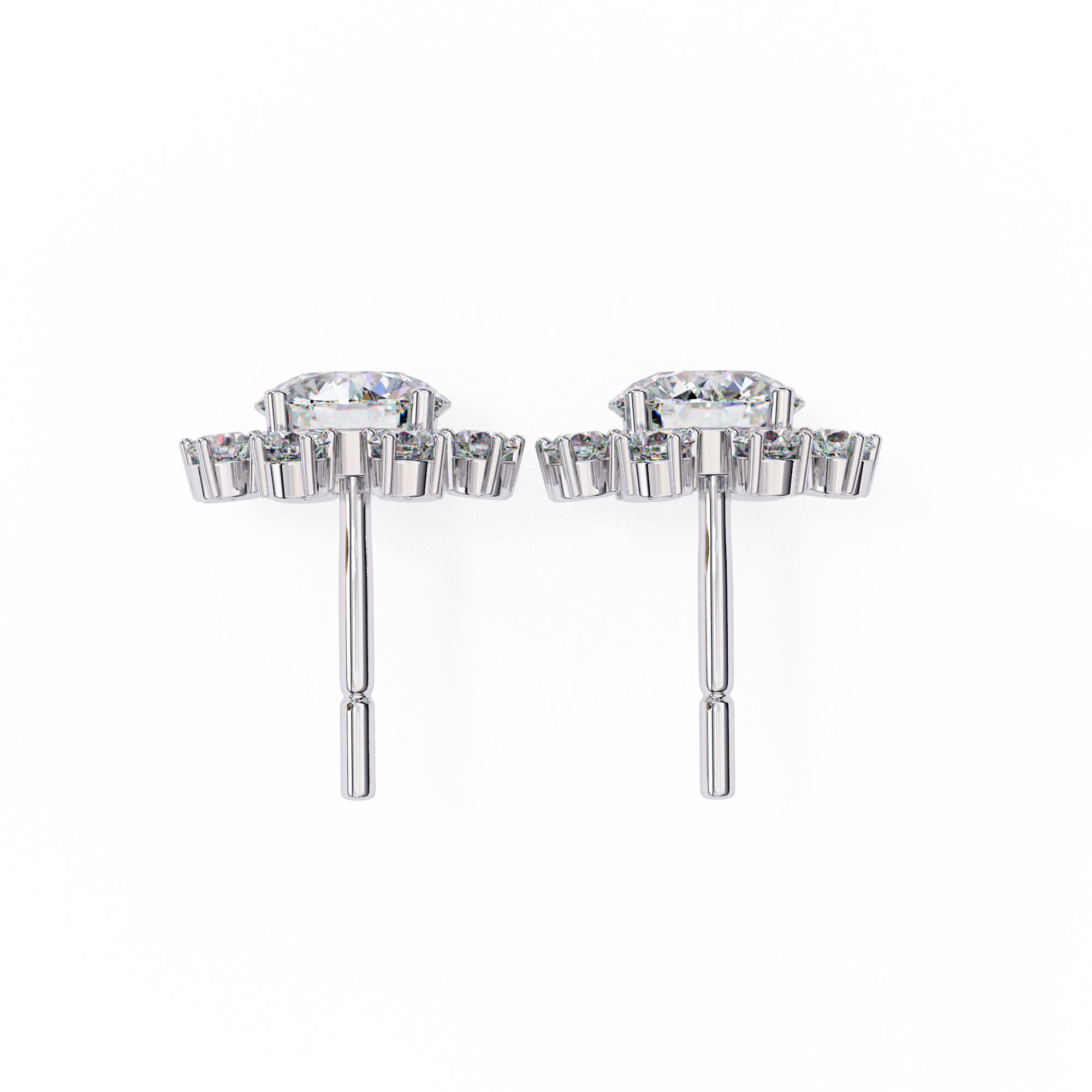 WOKE ™ VVS-F Lab Grown Round cut Diamond Star studded Studs in 14/18k Gold