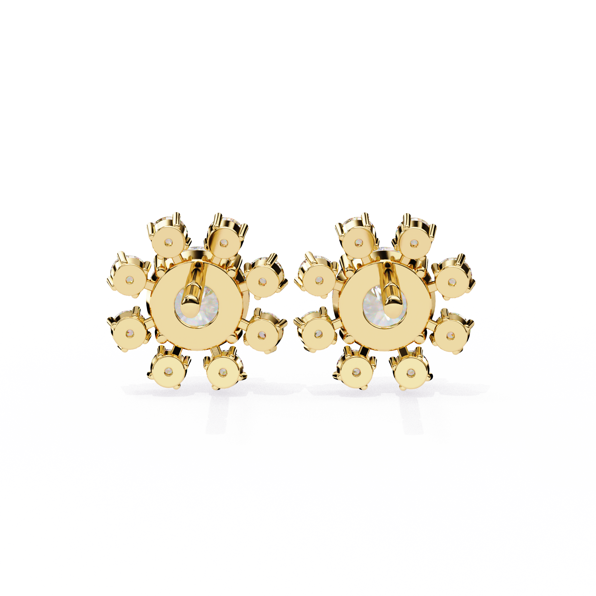 WOKE ™ VVS-F Lab Grown Round cut Diamond Star studded Studs in 14/18k Gold