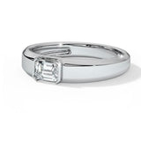1 carat moissanite emerald cut ring for MEN | Moissanite ring in gold and  925 sterling silver| GRA certified moissanites