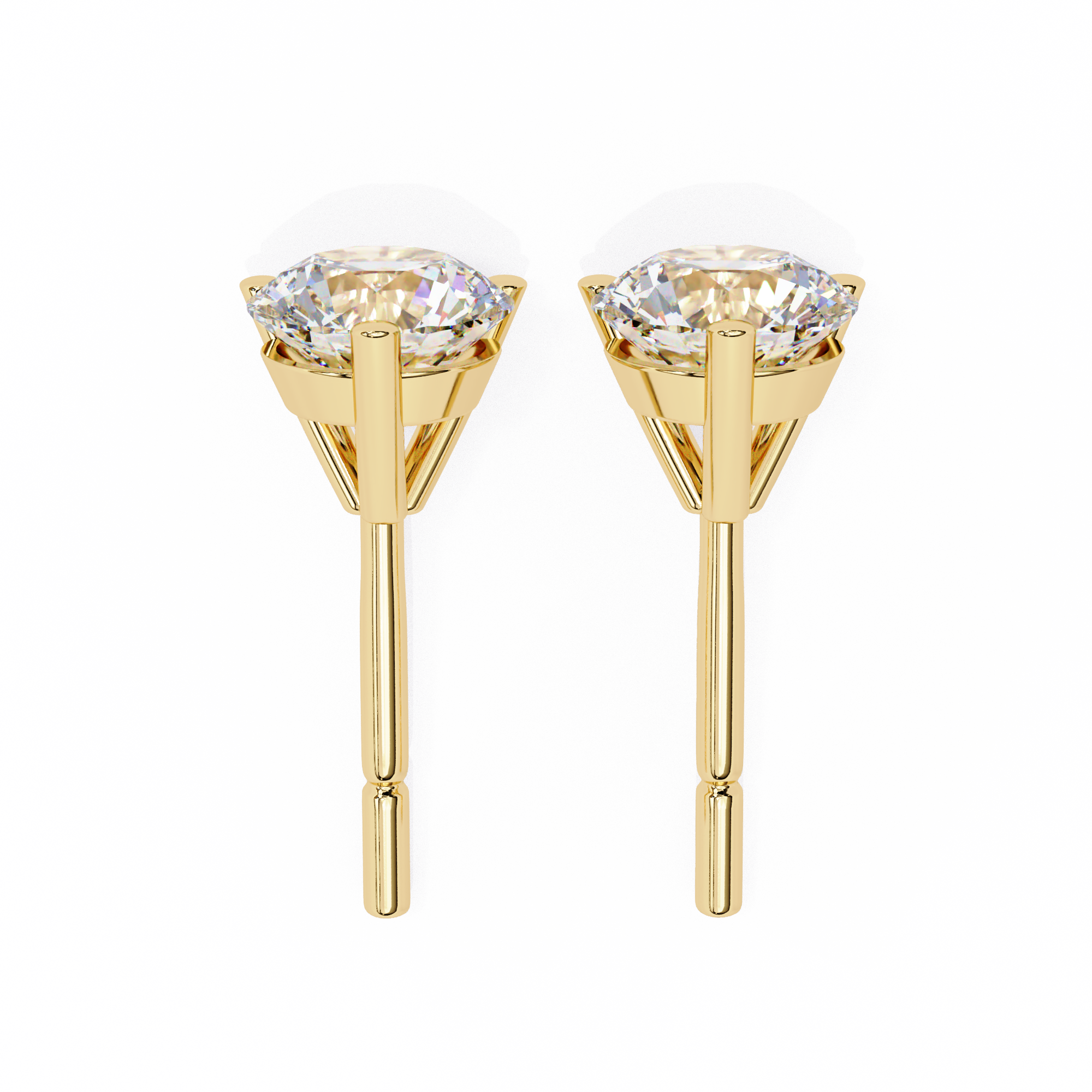 WOKE ™ 1.00 CARAT VVS-EF ROUND CUT Lab Grown Diamond STUDS in 14/18k Gold| WOKE