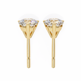 Round CUT Martini Prongs Moissanite Studs in 9K Gold/925 Silver for HIM | WOKE