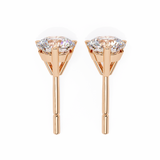 Round CUT Martini Prongs Moissanite Studs in 9K Gold/925 Silver for HIM | WOKE