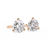 Round CUT Martini Prongs Moissanite Studs in 9K Gold/925 Silver for HIM | WOKE