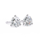 Round CUT Martini Prongs Moissanite Studs in 9K Gold/925 Silver for HIM | WOKE