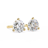 Round CUT Martini Prongs Moissanite Studs in 9K Gold/925 Silver for HIM | WOKE