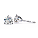 Round CUT Martini Prongs Moissanite Studs in 9K Gold/925 Silver for HIM | WOKE