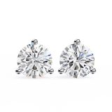 Round CUT Martini Prongs Moissanite Studs in 9K Gold/925 Silver for HIM | WOKE