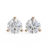Round CUT Martini Prongs Moissanite Studs in 9K Gold/925 Silver for HIM | WOKE