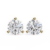 Round CUT Martini Prongs Moissanite Studs in 9K Gold/925 Silver for HIM | WOKE