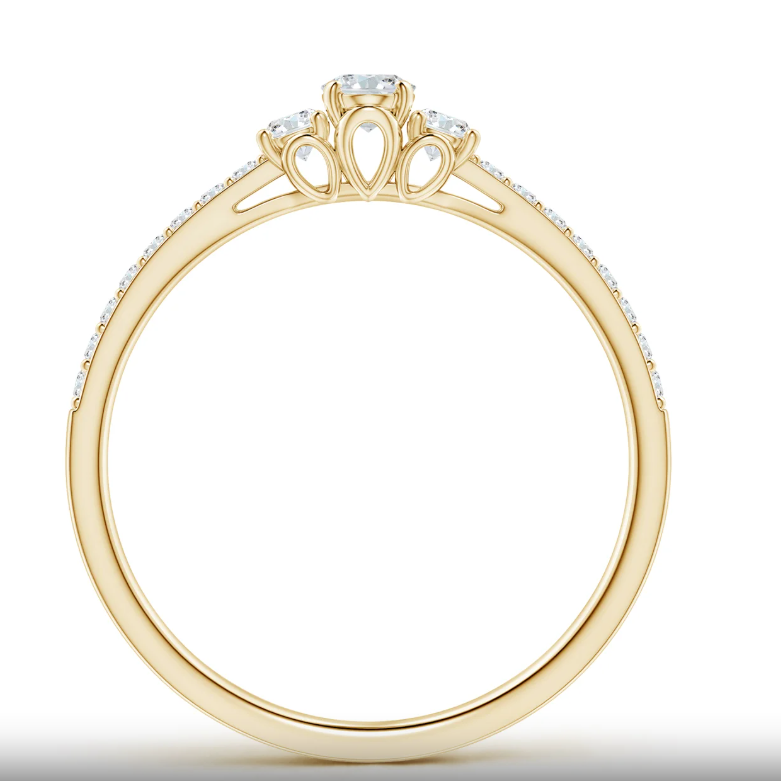 Lab-Grown Prong Set Diamond Curved Wedding Ring for Women | WOKE