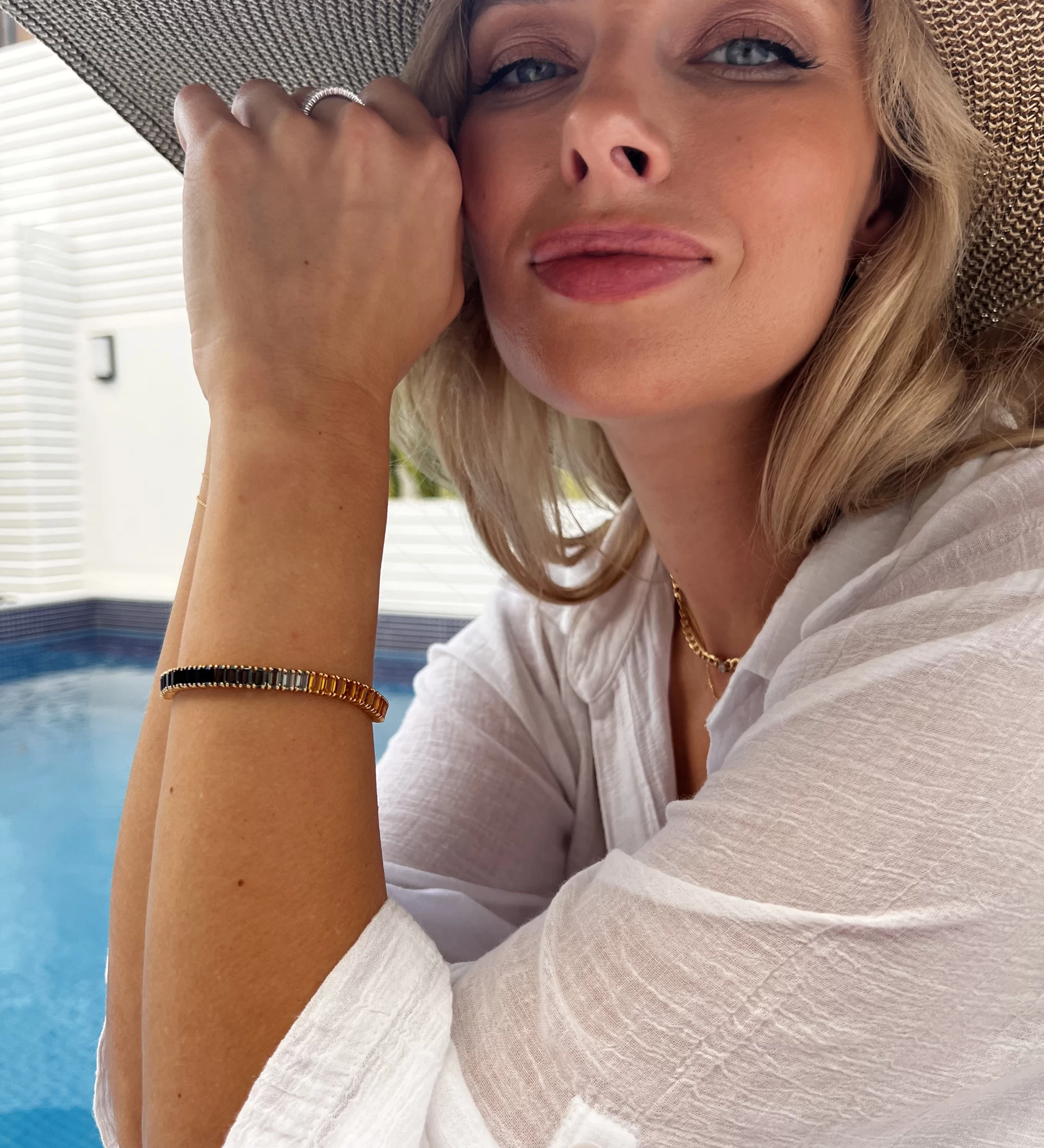 Rainbow sapphire Emerald cut tennis bracelet  | WOKE