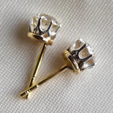 Antique 1.5 Old European Cut Moissanite Stud Earring Round Cut with GIA Certificate Gold Material| WOKE