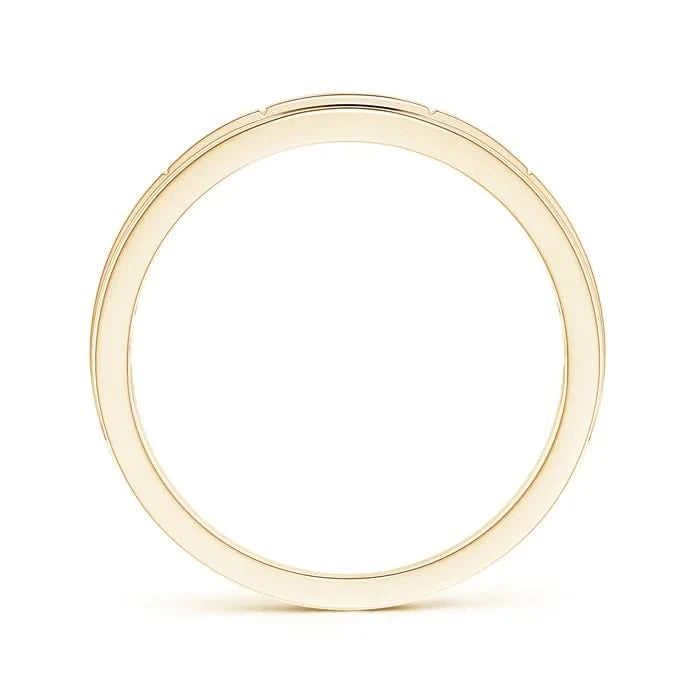 Lab-Grown-Step-Edged Channel-Set Diamond Men's Wedding Ring| WOKE