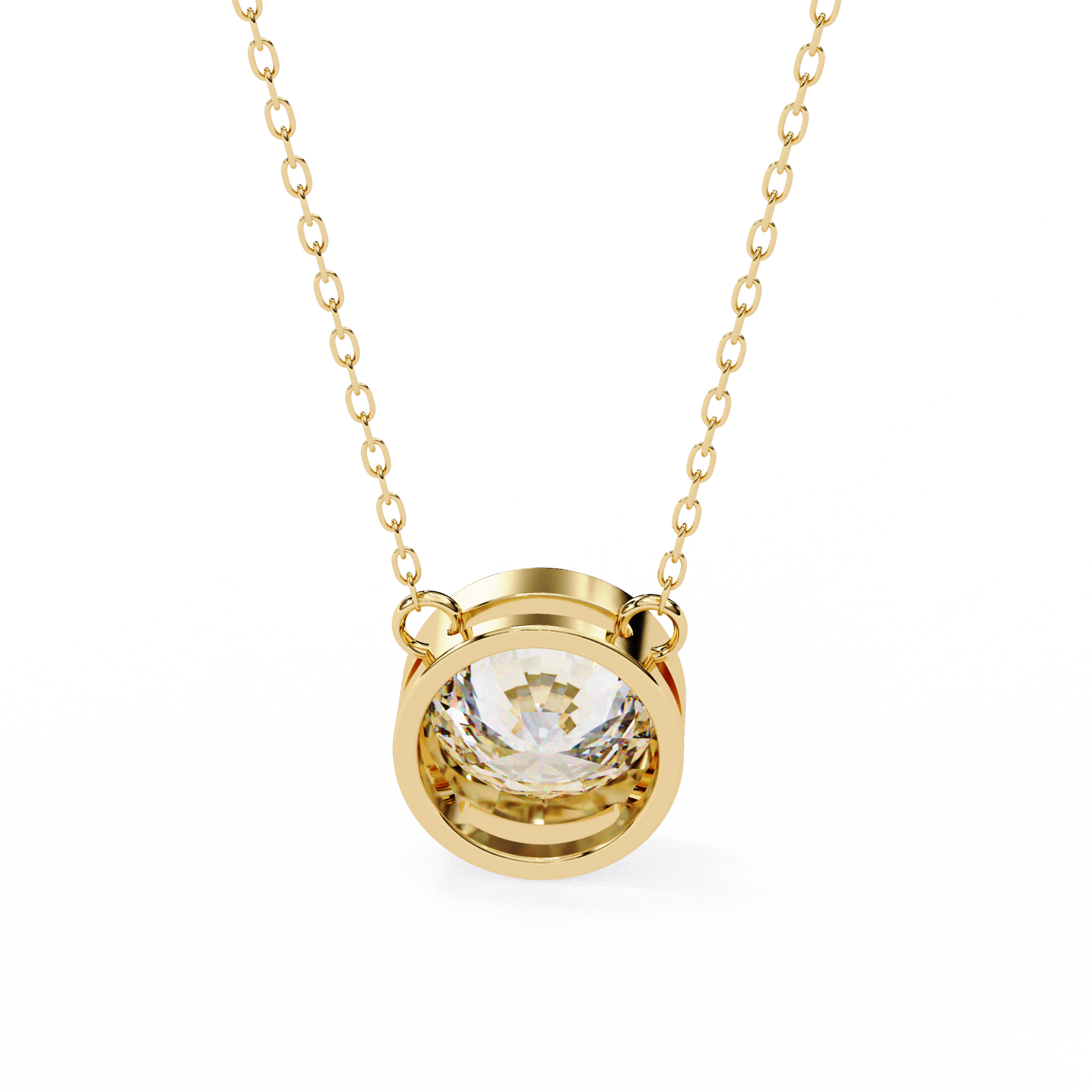 WOKE ™ VVS-F Lab Grown 0.50 Carat Round cut bezel Diamond pendant | No chain