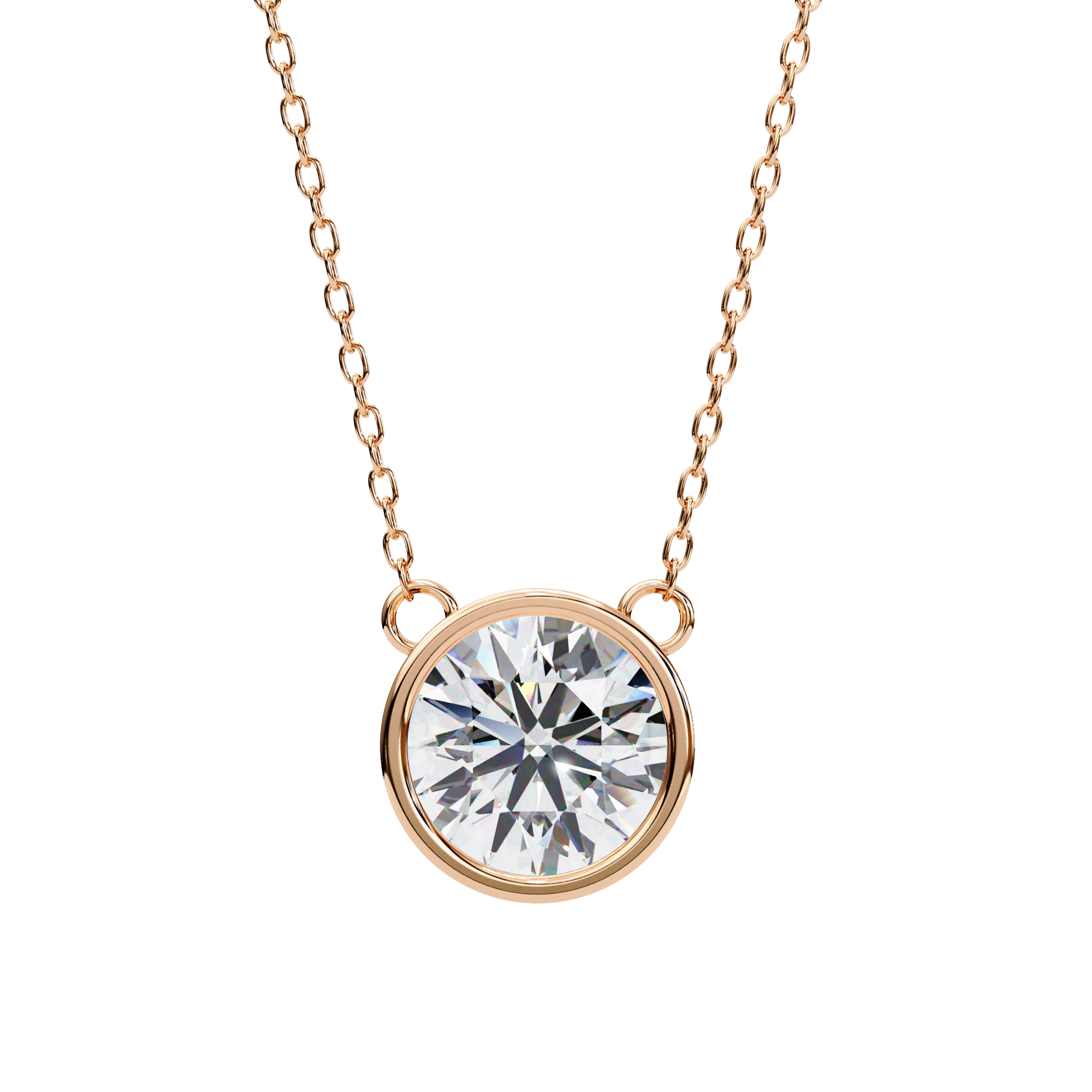 WOKE ™ VVS-F Lab Grown 0.50 Carat Round cut bezel Diamond pendant | No chain