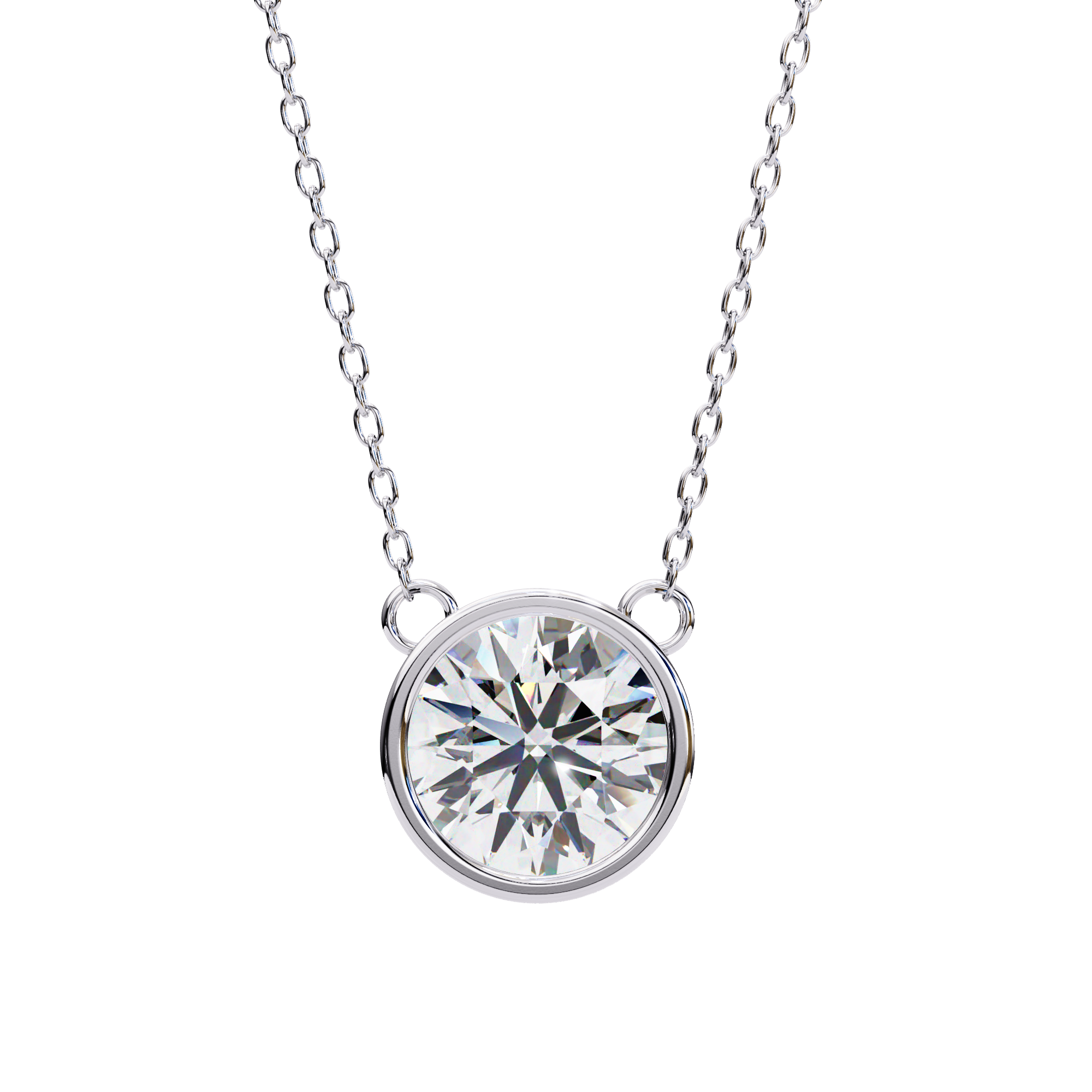 WOKE ™ VVS-F Lab Grown 0.50 Carat Round cut bezel Diamond pendant | No chain