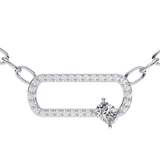 WOKE ™ VVS-F Lab Grown Diamond .45 Carat Oval cut Hexagonal chain pendant