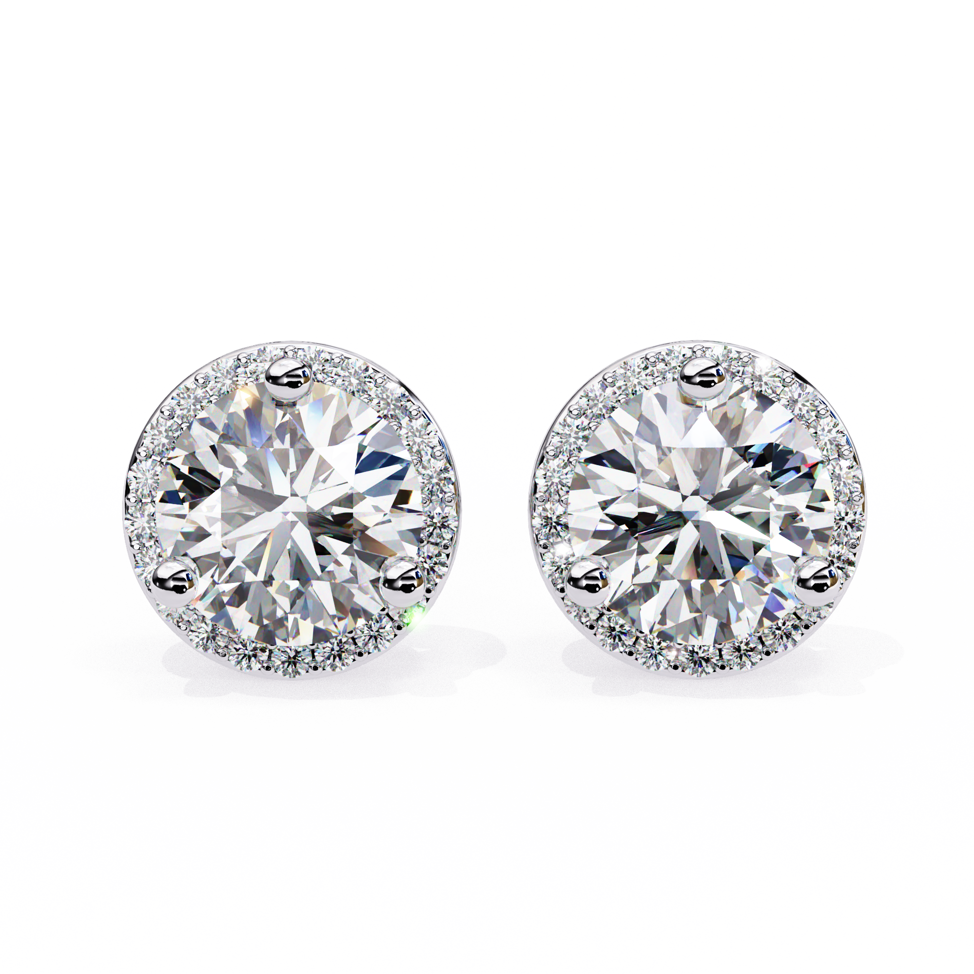 WOKE ™ 2.22 CT VVS-F Lab Grown Round cut Diamond Studs in 14/18k Gold