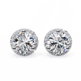 WOKE ™ 2.22 CT VVS-F Lab Grown Round cut Diamond Studs in 14/18k Gold