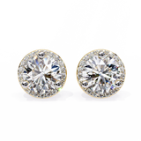 WOKE ™ 2.22 CT VVS-F Lab Grown Round cut Diamond Studs in 14/18k Gold