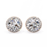 WOKE ™ 2.22 CT VVS-F Lab Grown Round cut Diamond Studs in 14/18k Gold
