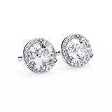 WOKE ™ 2.22 CT VVS-F Lab Grown Round cut Diamond Studs in 14/18k Gold