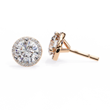 WOKE ™ 2.22 CT VVS-F Lab Grown Round cut Diamond Studs in 14/18k Gold