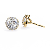 WOKE ™ 2.22 CT VVS-F Lab Grown Round cut Diamond Studs in 14/18k Gold