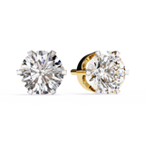 WOKE ™ VVS-F Lab Grown Round cut Diamond Studs in 14/18k Gold