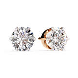 WOKE ™ VVS-F Lab Grown Round cut Diamond Studs in 14/18k Gold