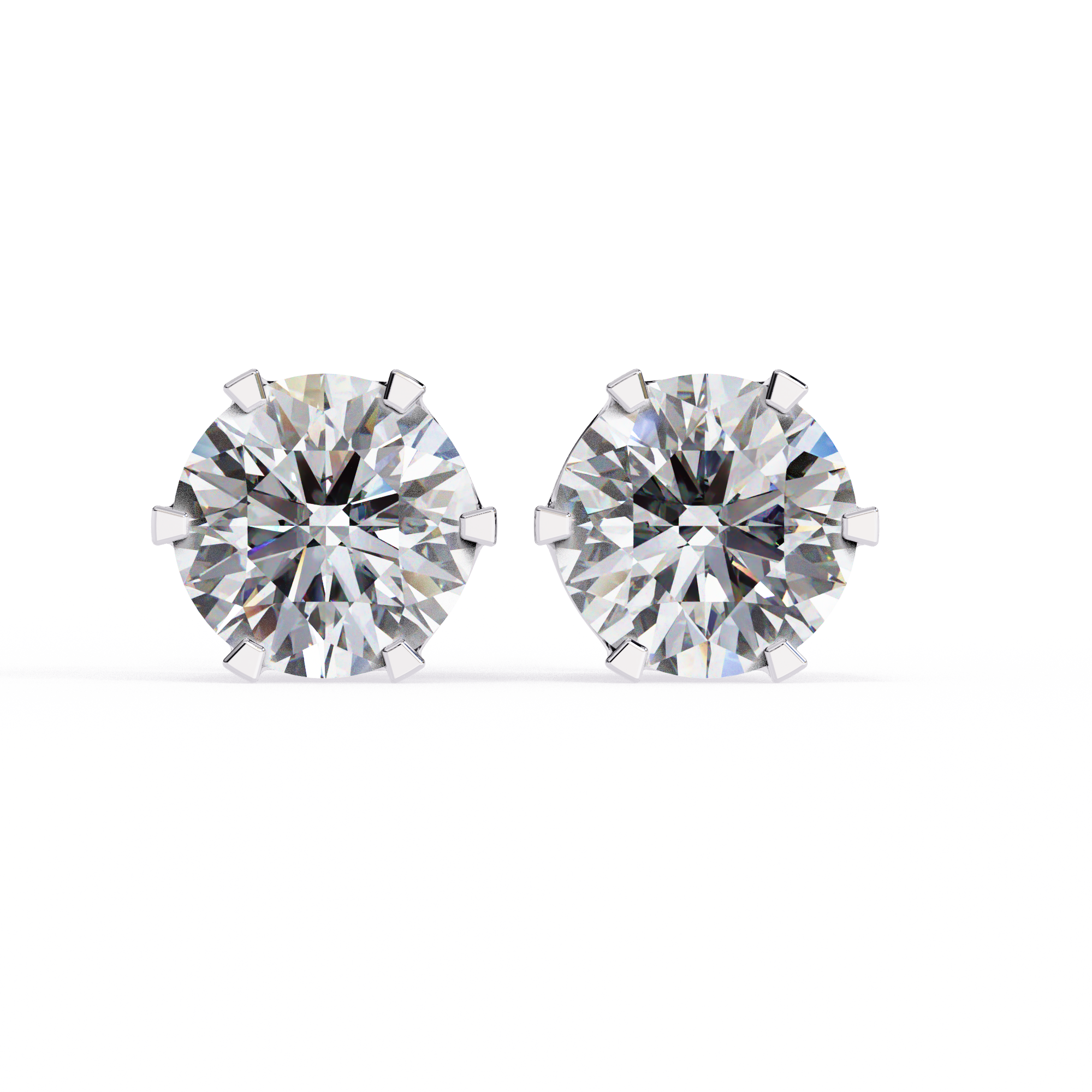 WOKE ™ VVS-F Lab Grown Round cut Diamond Studs in 14/18k Gold