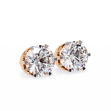 WOKE ™ VVS-F Lab Grown Round cut Diamond Studs in 14/18k Gold