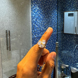 4.8 carat tri cut ring | Moissanite ring in gold and  925 sterling silver| GRA certified moissanites
