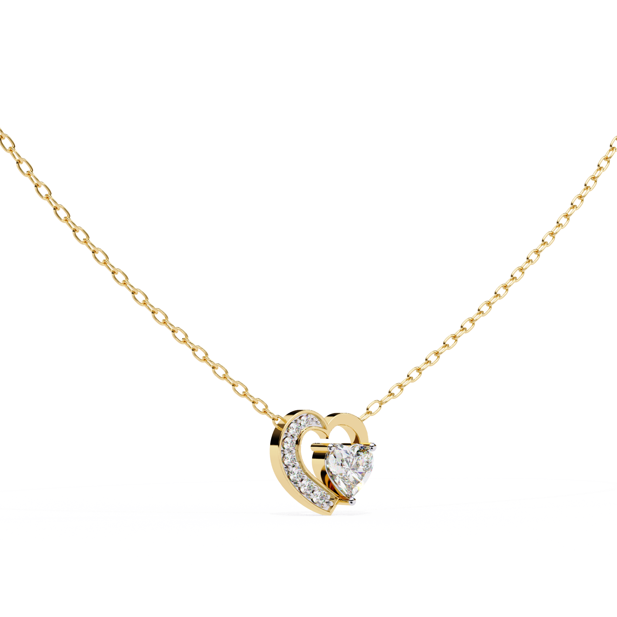 WOKE ™ VVS-F Lab Grown Diamond .45 Carat Heart cut chain pendant